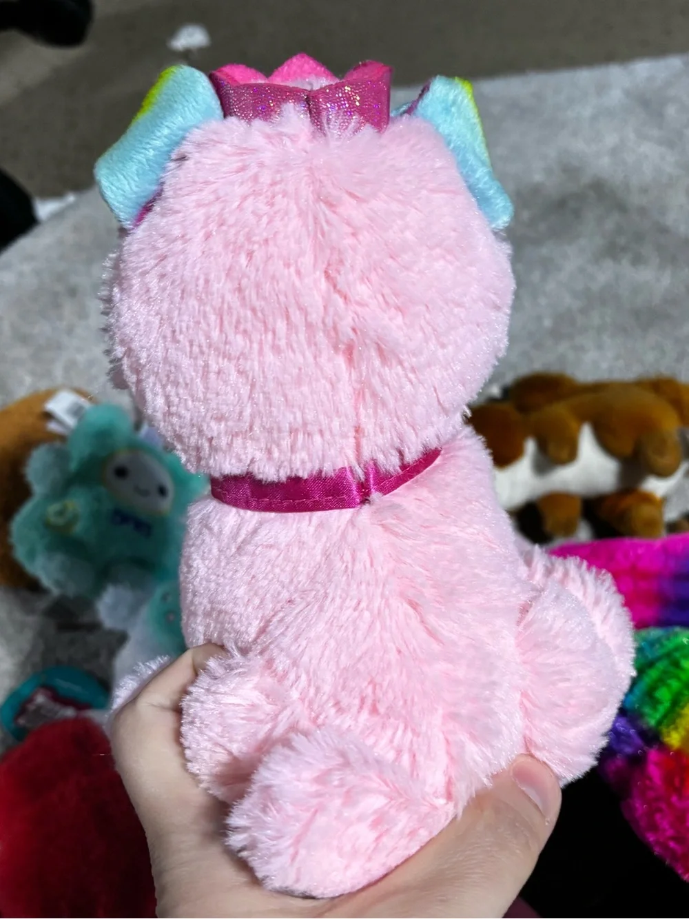 Barbie Pink Plush Puppy with Rainbow Ears and Crown